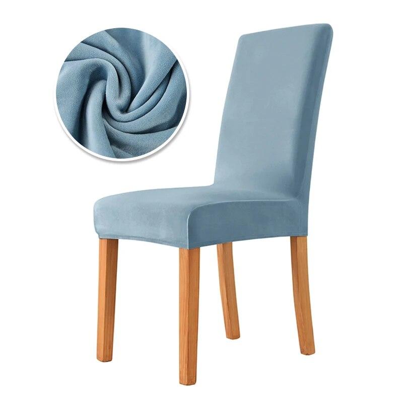 1/6pc Velvet Elastic Dining Chair Covers Spandex Chair Slipcover Dining Room Stretch Chair Seat Protector Wedding Party Banquet