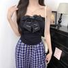 #French Spice Girl organza bow halter neck sling vest thin women spring and summer with chest pad