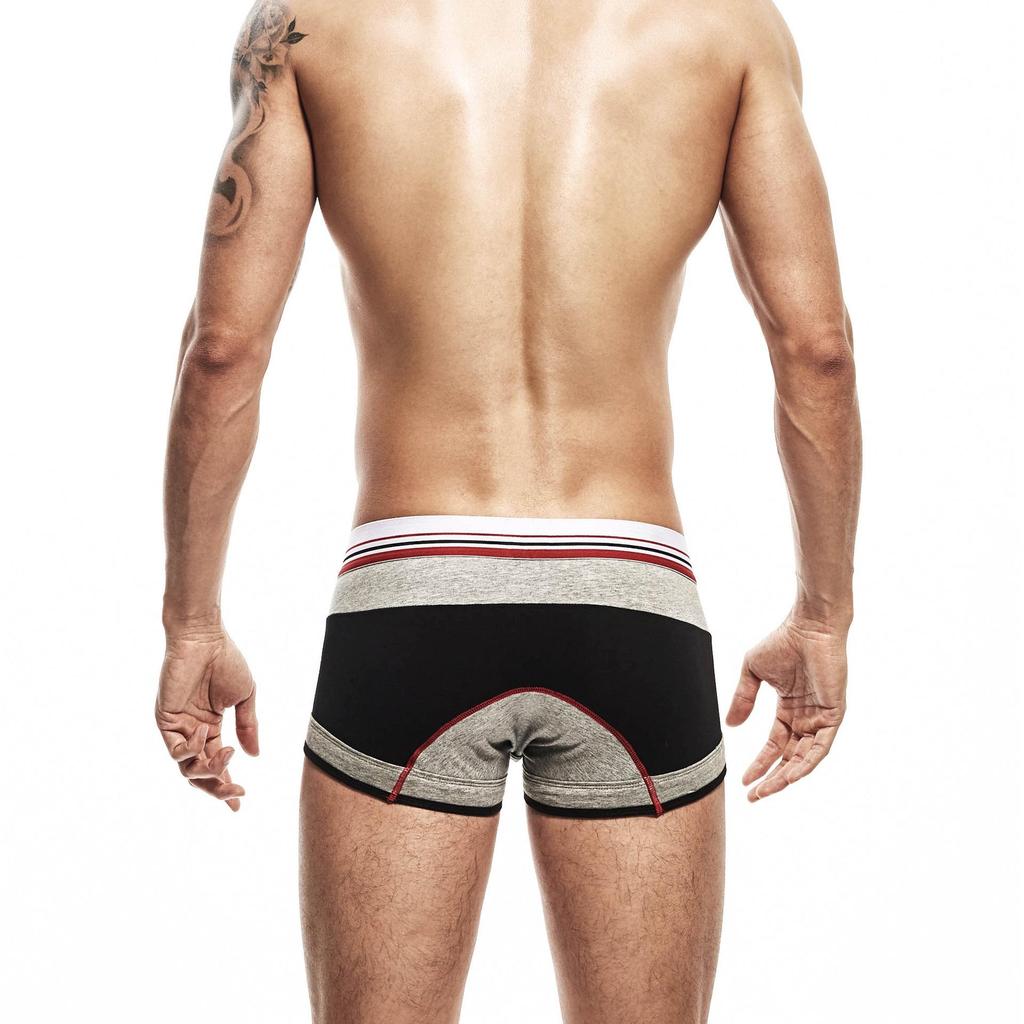 SEOBEAN Men's U-Convex Color Block Boxer Briefs - Comfortable Classic Style