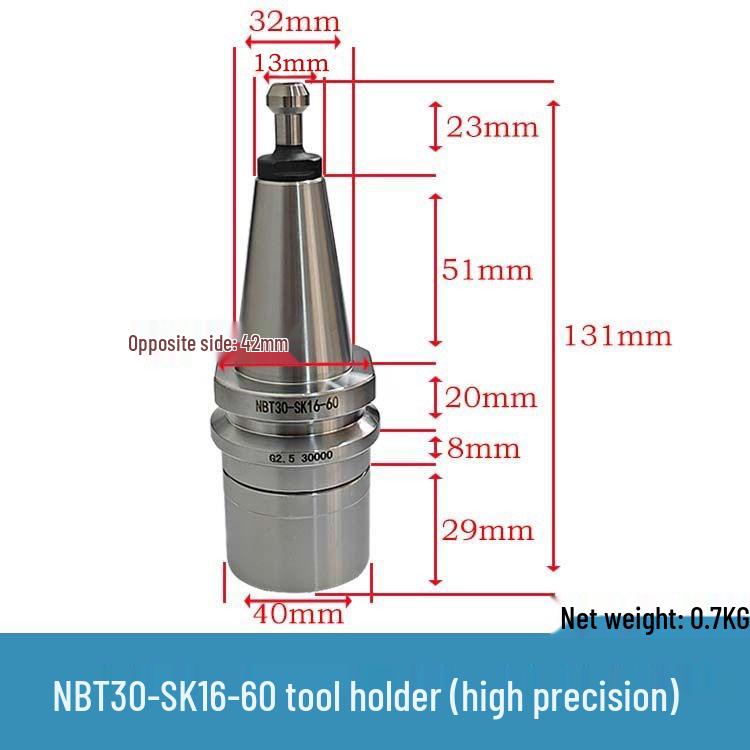 High Precision CNC Engraving Machine Tool Holder NBT30/SK10/16 with Dynamic Balance and Collet Wrench