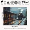 2D Steam Engine Railway Station Backdrop for Party & Decoration