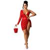 Women's Summer Fashion New Nightclub Hottie Backless Long Sleeved Dress