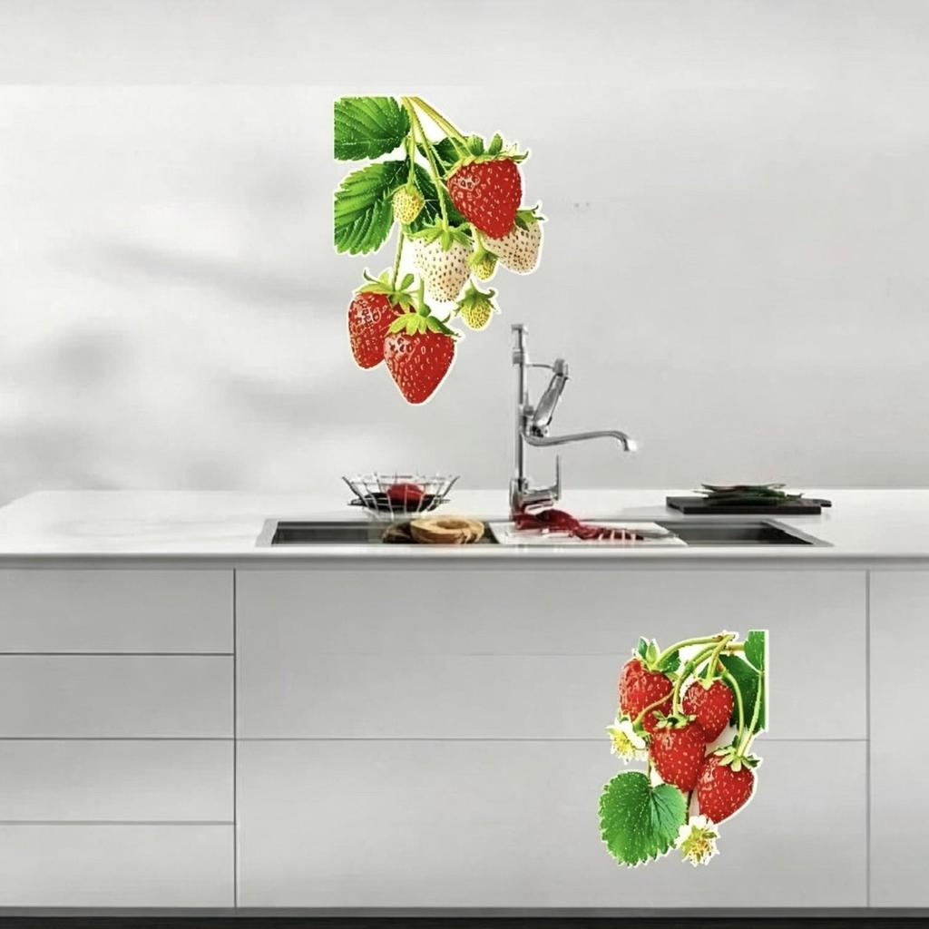 Charming Strawberry Waterproof Kitchen & Refrigerator Stickers