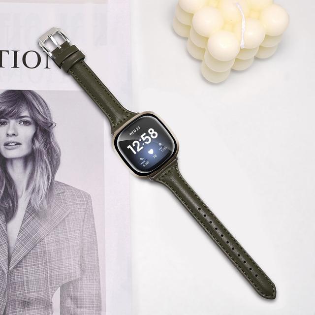 Slim Leather Strap for Fitbit Versa 4/ Versa 3/Versa 2/Versa 1/Versa Lite Smart Watch Strap Correa For Fitbit Versa Sense 2