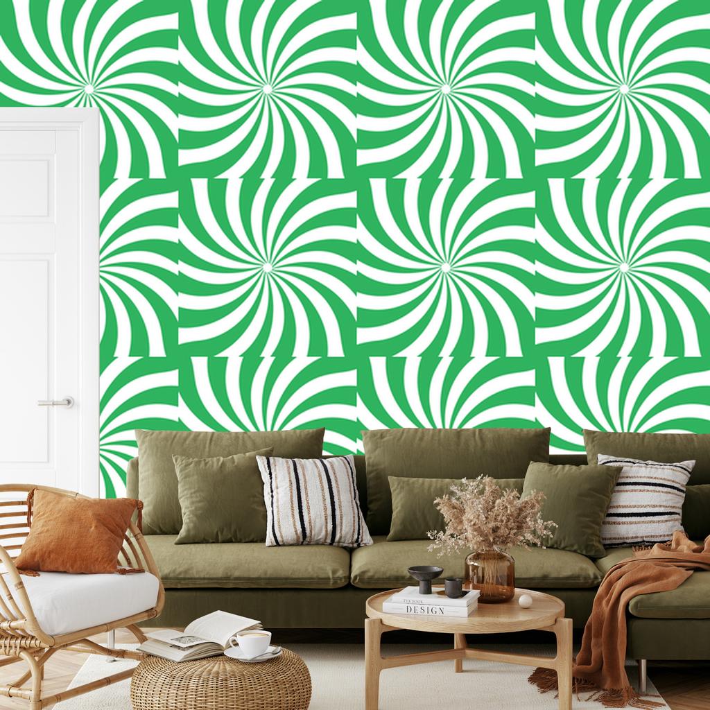 Hippie Green Background Wallpaper for Living Room and Bedroom 50x1000