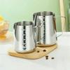 304 Edelstahl Milchaufschäumkännchen mit Skala Latte Art Tasse 350ML 550ML 900ML für Home Barista Kaffeezubereitung
