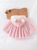 Baby girl's pink hooded plush coat for autumn and winter, thick and made of faux rabbit fur, a short plush cardigan for outdoor wear