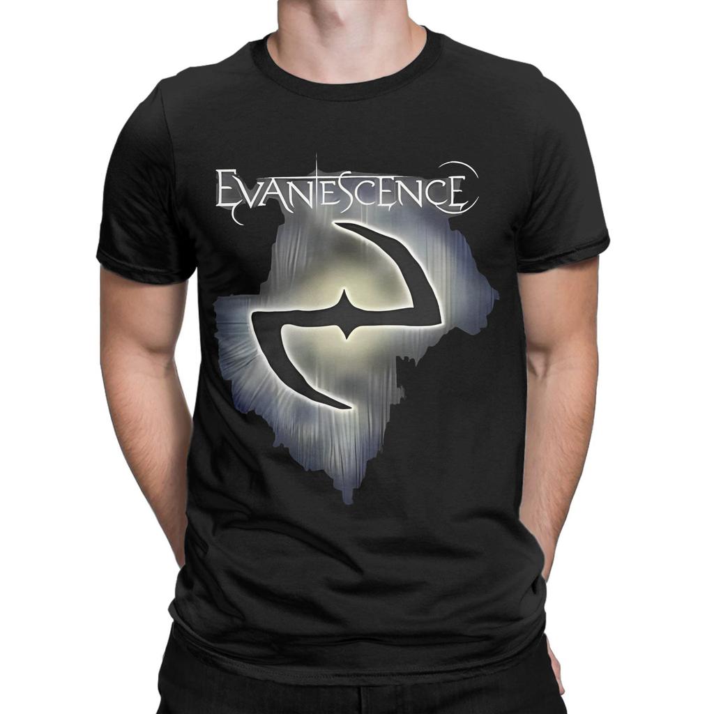 Casual Evanescence  T-Shirt Men 100%Cotton Short Sleeve Rock Band  Round Neck Summer Top Tee