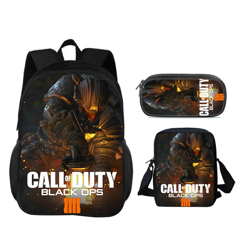 Call of Duty Backpack, Pencil Case, Shoulder Bag, 3-piece Set, Cartoon Print, New Trend, Best Campus Companion for Students