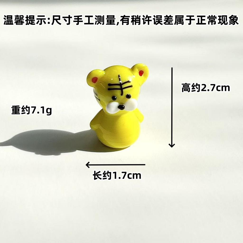 1Pcs Cute Glass Miniatures Zodiac Figurines Cartoon Animal Micro Landscape Ornaments Handmade Desktop Decoration Accessories