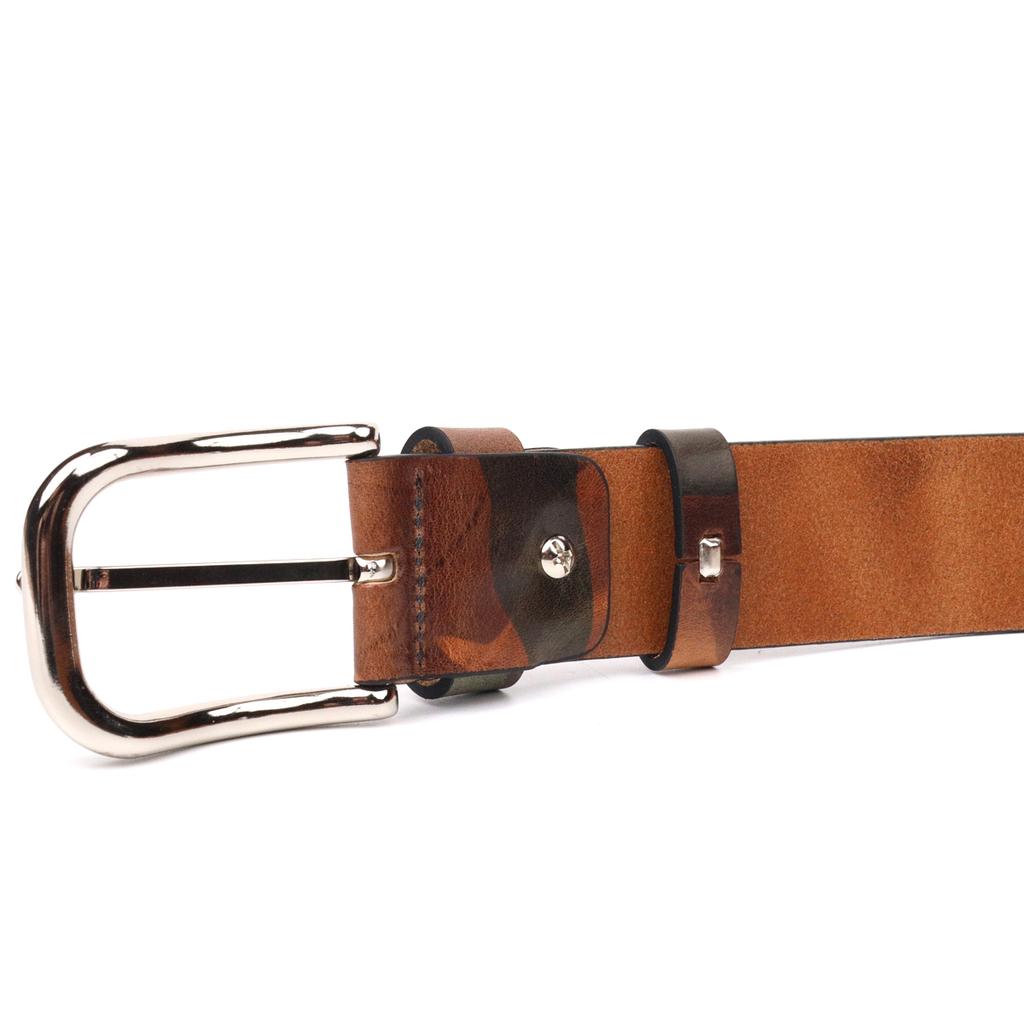 Belt for Men In Military Style Made of Genuine Leather GRANDE PELLE Leather Belt 21478 Multicolored