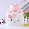 Trendy New Style Water-Filled Hot Water Bottle with Rabbit Fur, Single-Hand Insert Hand Warmer, Cute Cartoon Water-Filled Hot Water Bag for Students