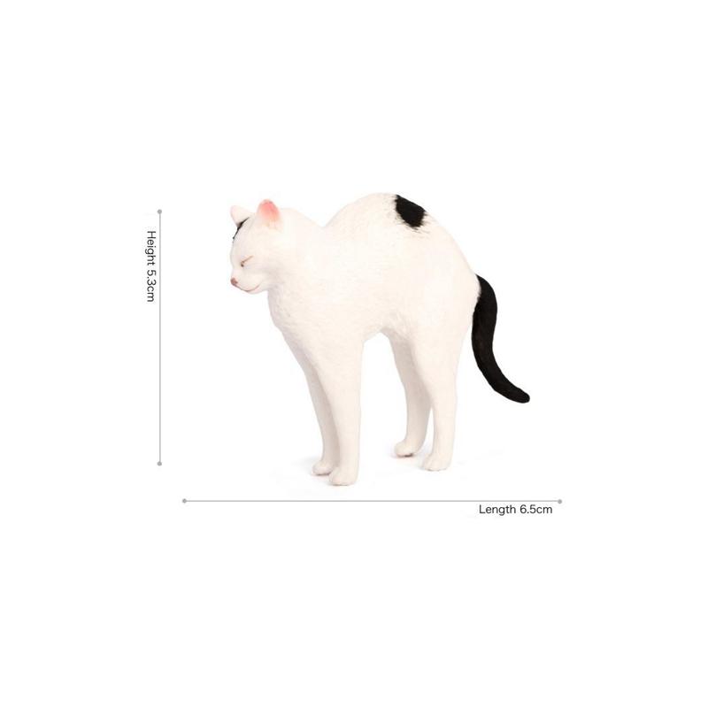 Simulation Animal Cat Model Black And White Cats Ornament Creative Stretching Lazy Kitten Craft Desktop Decoration Handmade