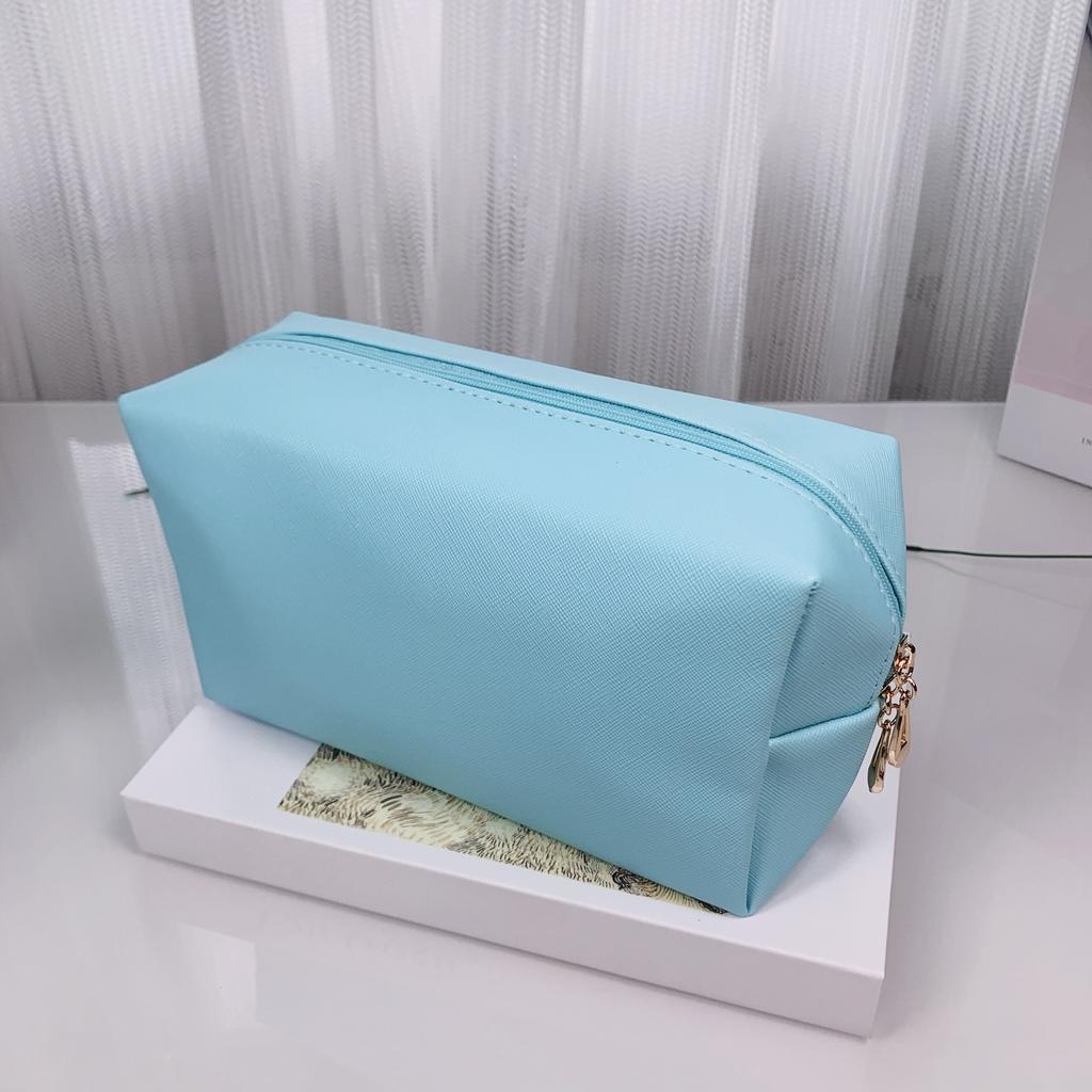 Einfarbig Make-Up Tasche Frauen Kosmetik Tasche Wasserdichte PU Leder Reise Tragbare Waschen Kulturbeutel Lagerung Tasche Organizer Geldbörse