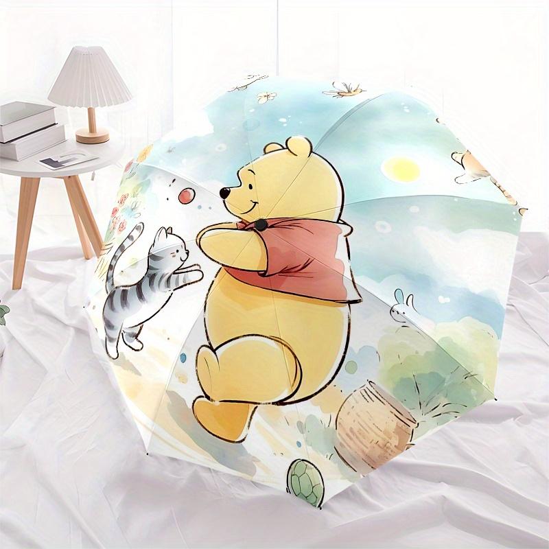 Winnie-the-Pooh, Tigger Automatic Opening and Closing Umbrella - 8 Ribs Portable Folding Umbrella with Plastic Handle, Suitable for Leisure