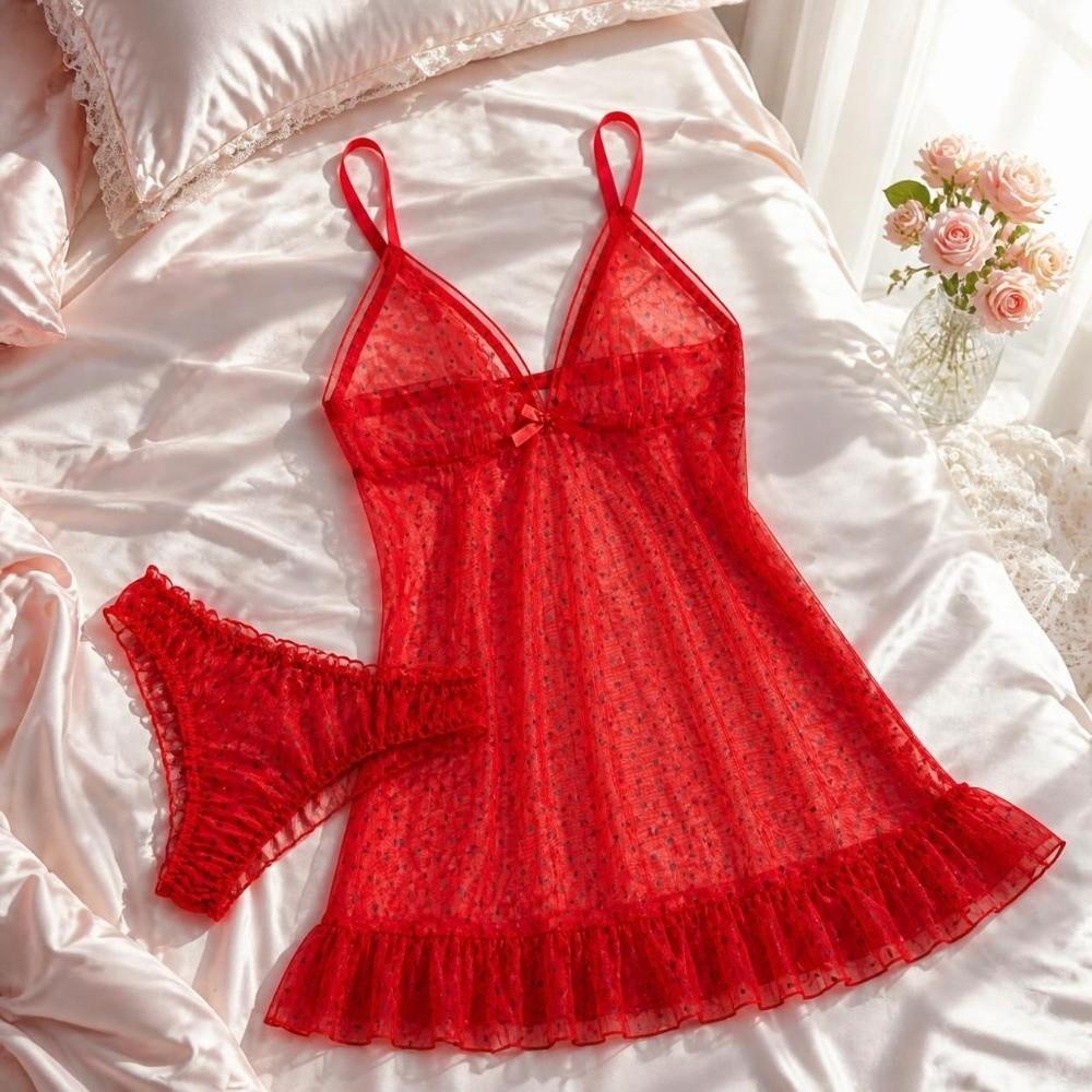 Transparent Sheer Nightwear Skirt Mesh Women's Pajamas Home Wear Sleeveless Nightgown Honeymoon