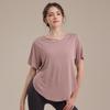 Women's Summer Loose Fit Sport Cover-up Yoga T-Shirt - Breathable, Sweat-wicking, Short Sleeve Fitness Top