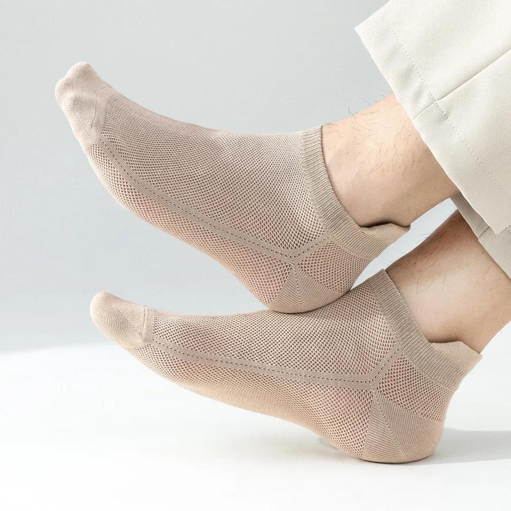 6 Pairs Summer Socks Men Thin Mesh Ankle No-show Socks High Quality Cotton Invisible Sports Socks