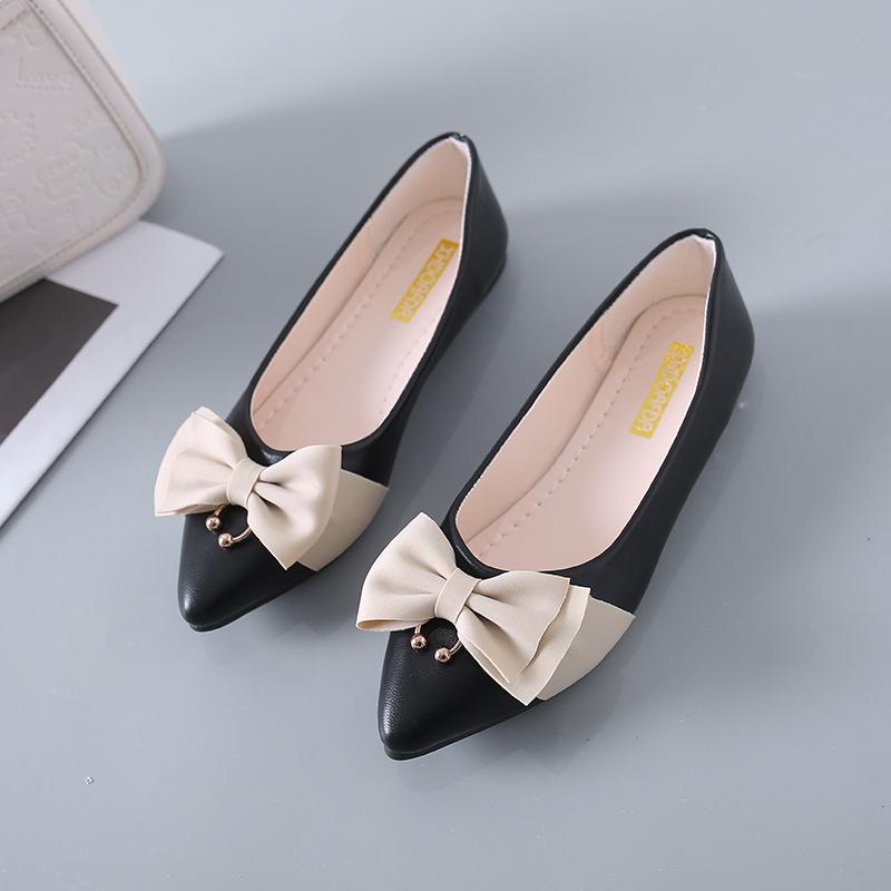 Autumn Women Shoes Pointed Toe Flats Shoes Woman Bow Slip On zapatos mujer Fashion Loafers Women Ballet Flats WSH4538