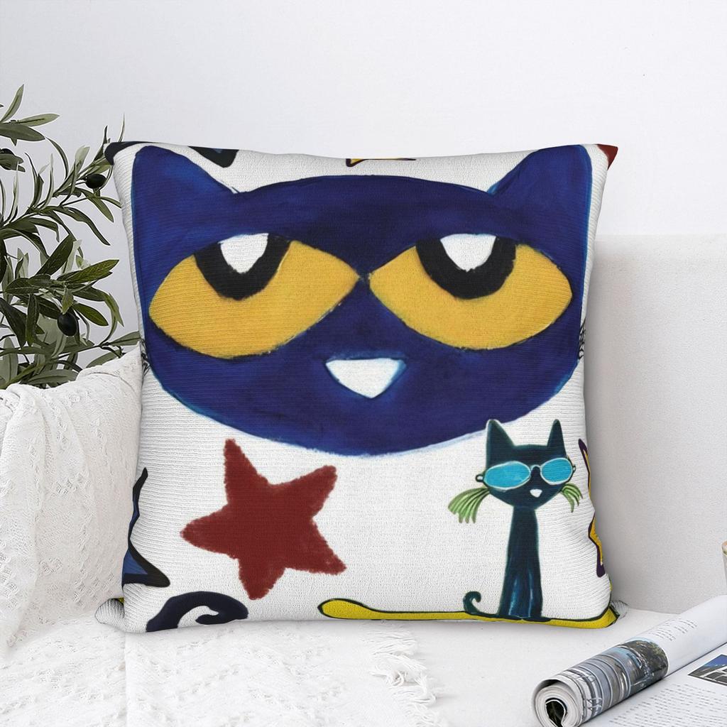 Pete The Cat Cartoon Pillowcase Polyester Cushion Cover Gift Throw Pillow Case Cover Home Dropshipping 18'
