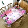 Waterproof Thicken Tablecloth Colorful Lines Sexy Flower Merry Christmas Rectangular Round For Wedding Party Decor