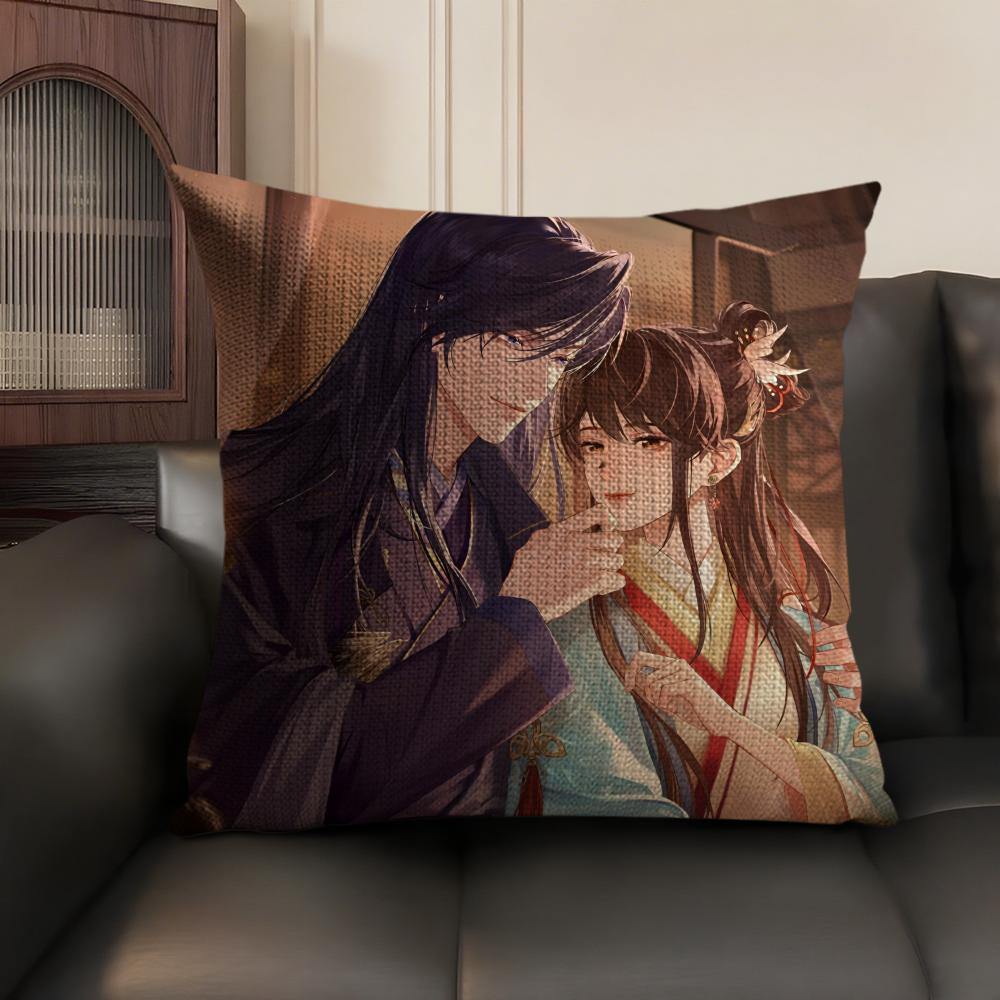 Loving Chinese Style Game DDaiHao Yuan Pillow Case DoubleSided Printing Short Plush Sofa Cushion Cover Bedroom Bedside Pillow