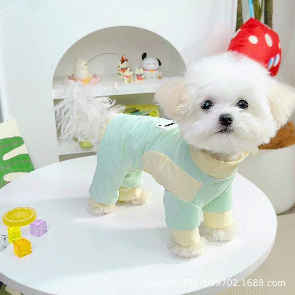 Pet dog clothes spring and summer ice silk cool four-legged clothes mesh than bear teddy cat cool clothes sun protection clothes