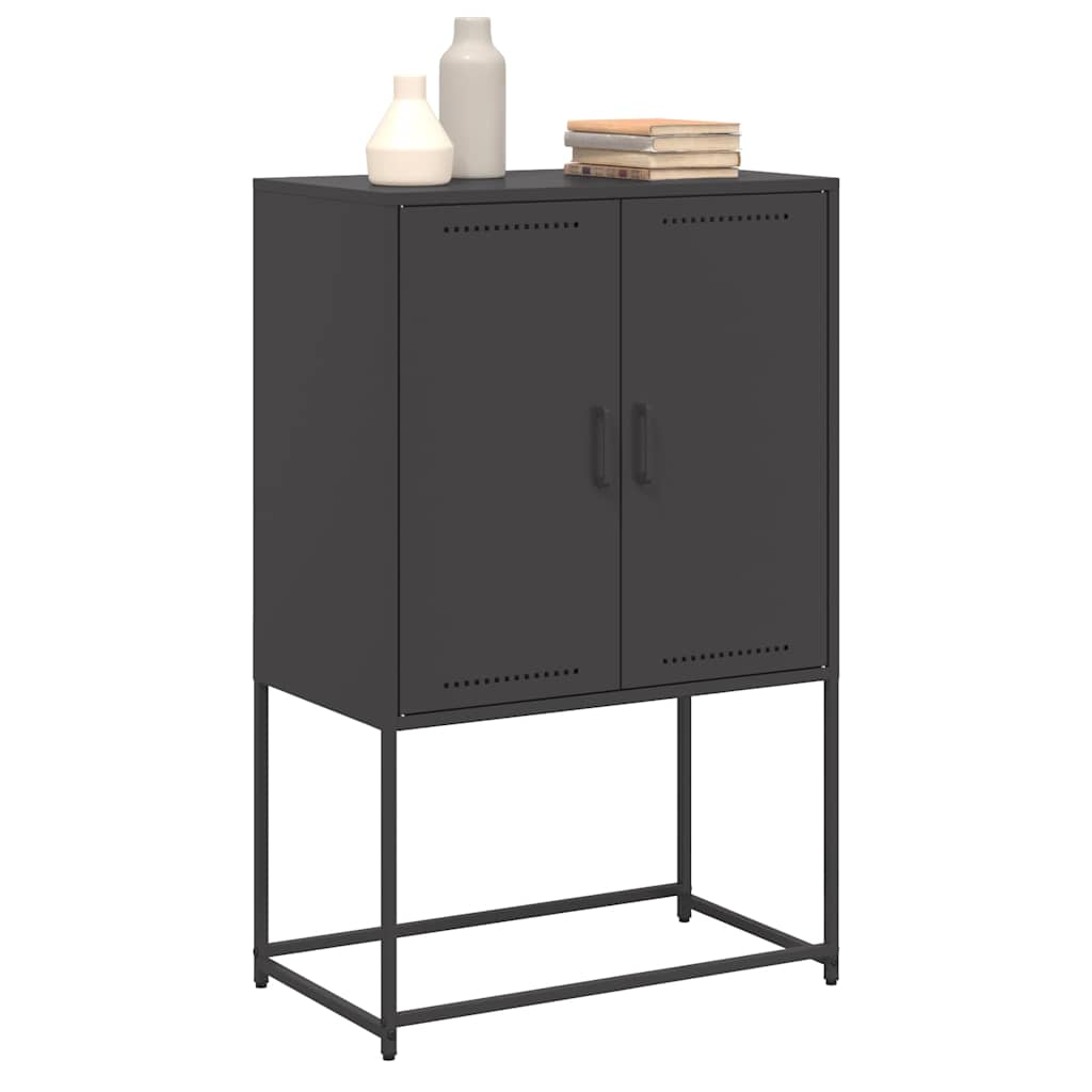 Highboard Black 68.5 x 38.5 x 107 cm Steel