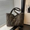 Casual Solid Color Shoulder Bags Quilted Large Capacity Tote Bag Handbags Women