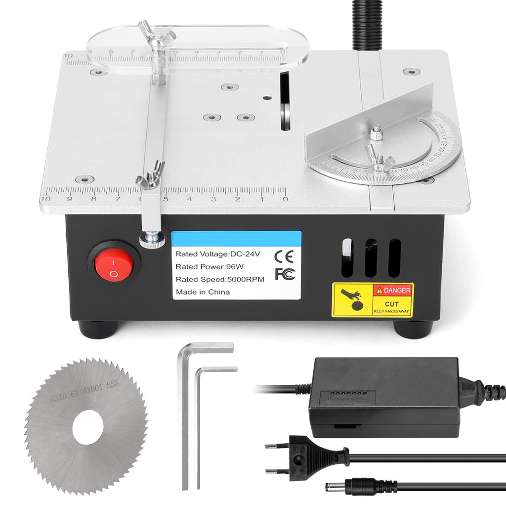 Electric Saw Electric Desktop Saw Mini Table Saw Mini Table Saw 96W 7 Speeds Adjustable Power Supply Desktop Electric Saw Cutter