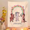 VIKAMA Cute Cat  Sun Print Wall Tapestry Inspirational Phrase Art Decor Aesthetic Bohemian Tapestry for Bedroom  Dorm