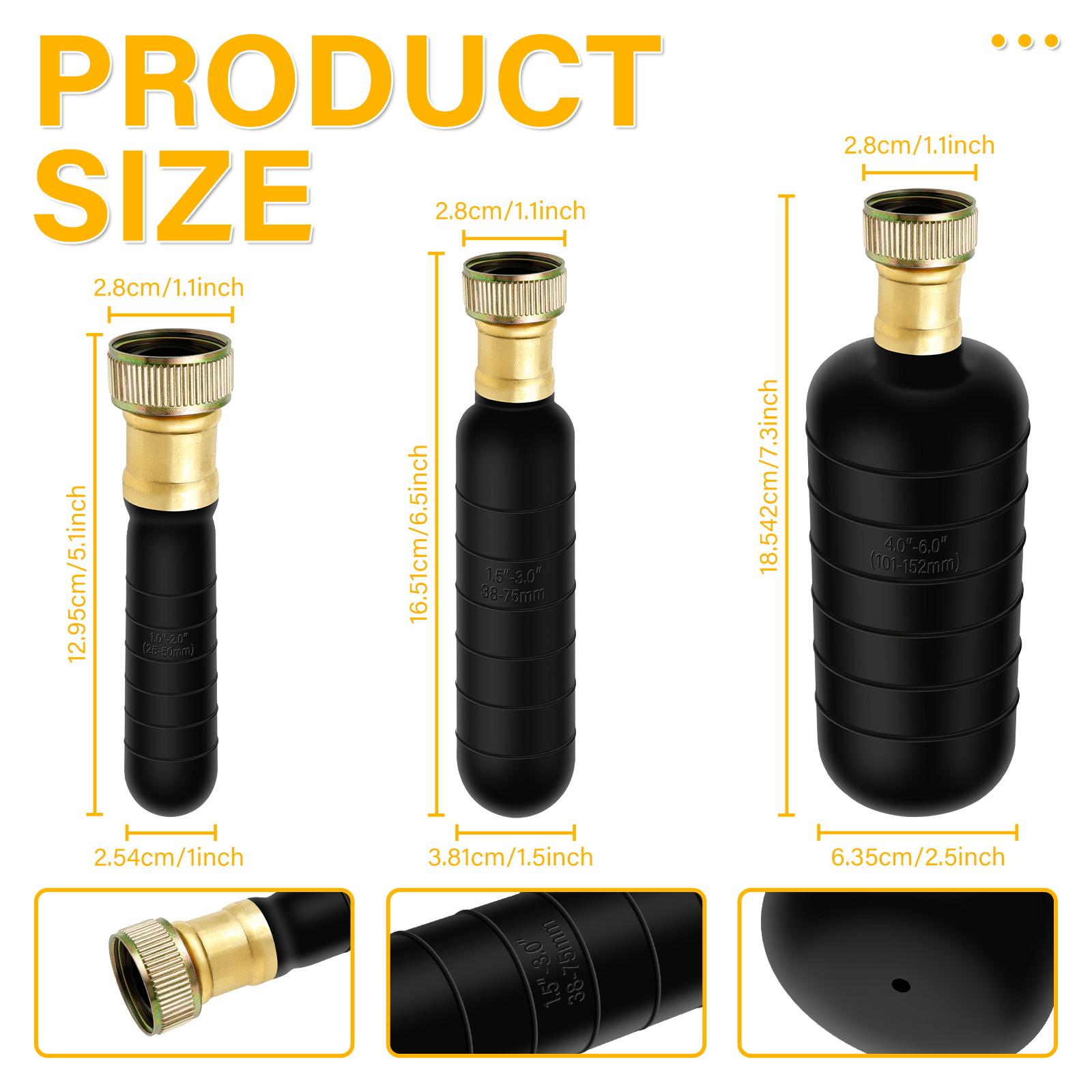 3 PCS Hose Drain Bladder Kit Rubber Drain Cleaning Water Bladder Unclog Stubborn Blockage for 1 Inch to 6 Inch Pipe Kitchen Sink 1 inch- 2.5 inch