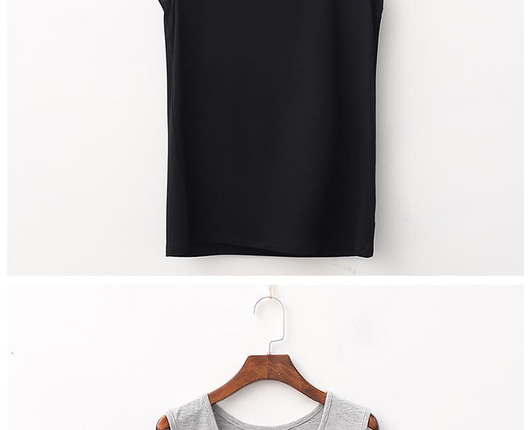 Modal Summer Plus Size Wide Shoulder Tank Top for Women 200 Lbs Sleeveless Middle-Aged