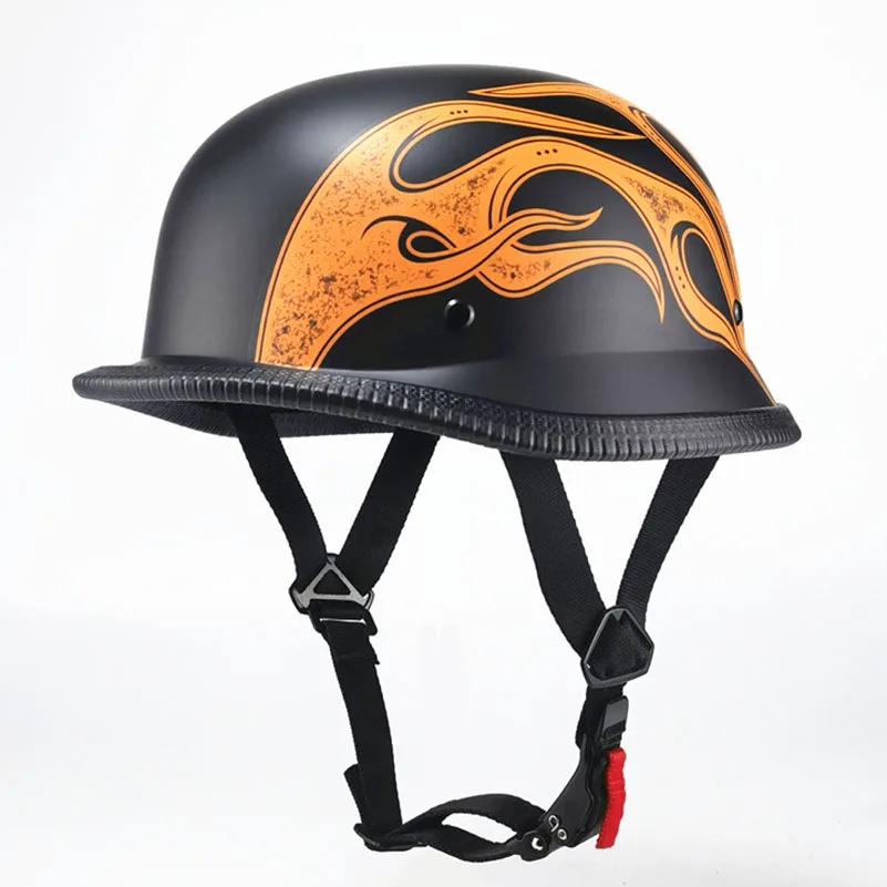 New DOT Approved Motorcycle Helmet Half Face Vintage Retro German  Safety Protection New Summer Unisex Road Caps Helmets