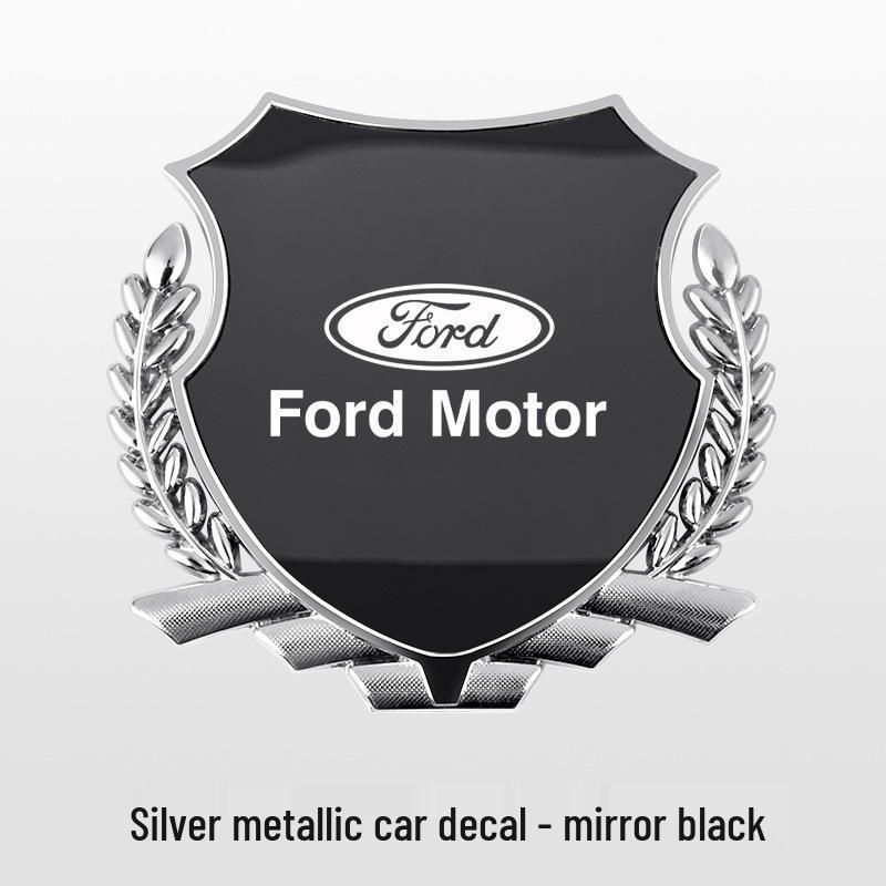 

Designed for Ford Mondeo, Focus, Edge, and Escort: Wheat-Ear Side Emblems & Metallic Body Accents.