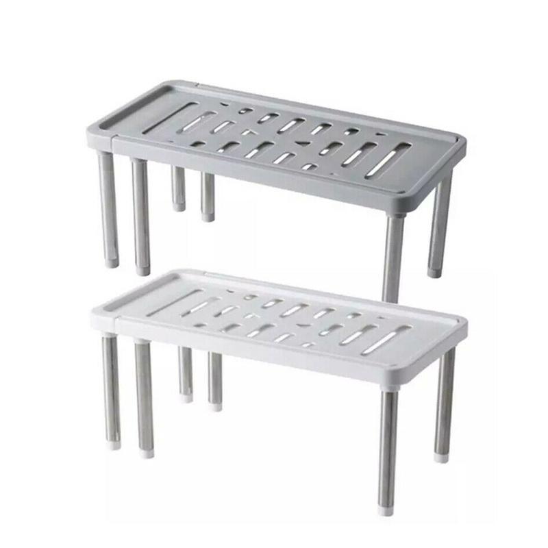 Adjustable Organiser Shelf Storage Cupboard Pantry Stand Support Rack Kitchen