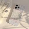 Spring and Summer Pink and Blue Floral Application Apple 17 Mobile Phone Case iPhone16Pro Glitter IMD15 Plaid 13/12/14
