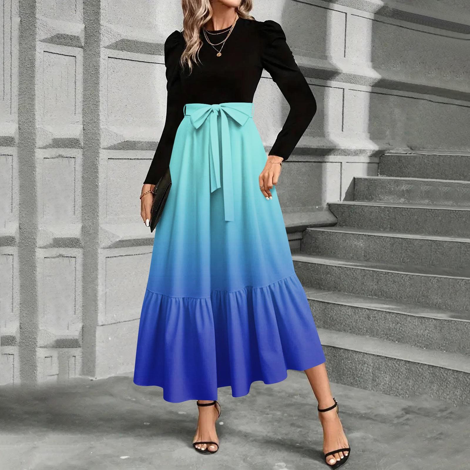 

Женское платье с цветочным принтом и высокой талией, модное и элегантное L