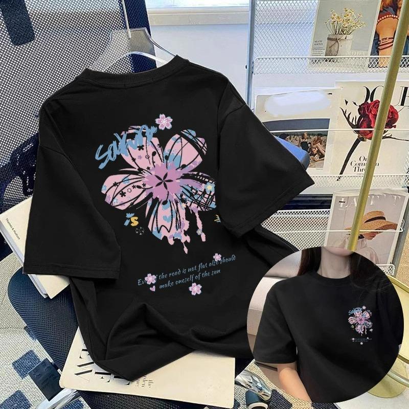 Letní Dětské Dospělé Módní Potisk Krátký Rukáv Tričko Outdoorové Ležérní O-výstřih Oversized Dámské Trička Top Dívčí Oblečení