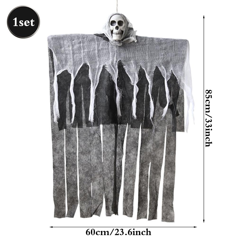 Halloween Hanging Ghost Skeleton Props Scary Creepy Haunted House Decorations Outdoor Yard Tree Horror Reaper Party Supplies DIY