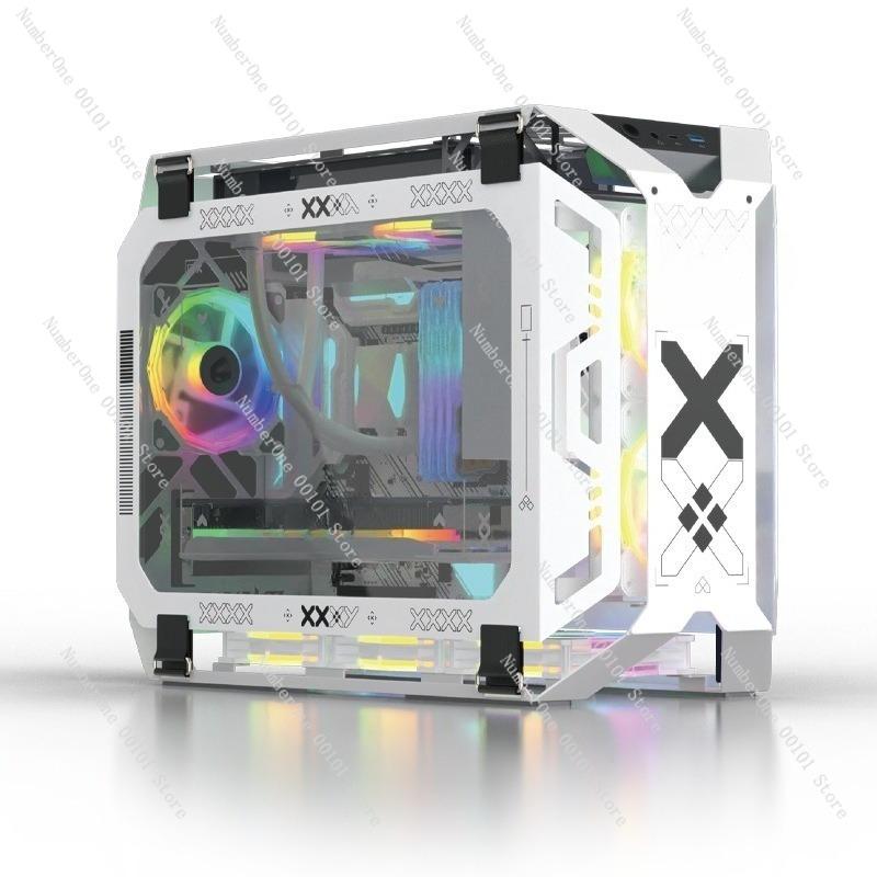 Gaming Desktop Water-cooled PC Case,Compatible with Multiple Hardware Configurations,Transparent Side Panel Display