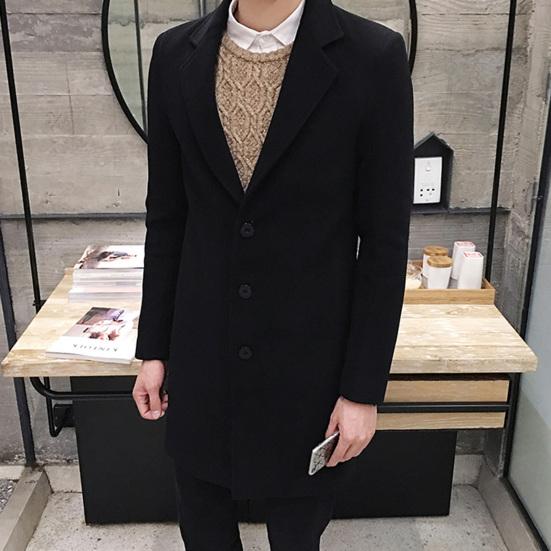 Palton Trench Lungime Genunchi Nasturi Stil Business Palton Trench Lânos pentru Muncă