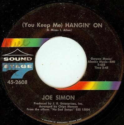 7inch Record JOE SIMON - (You Keep Me) Hangin' On / Long Hot 452608 Sound Stage 7 1968 US Soul/Funk Used