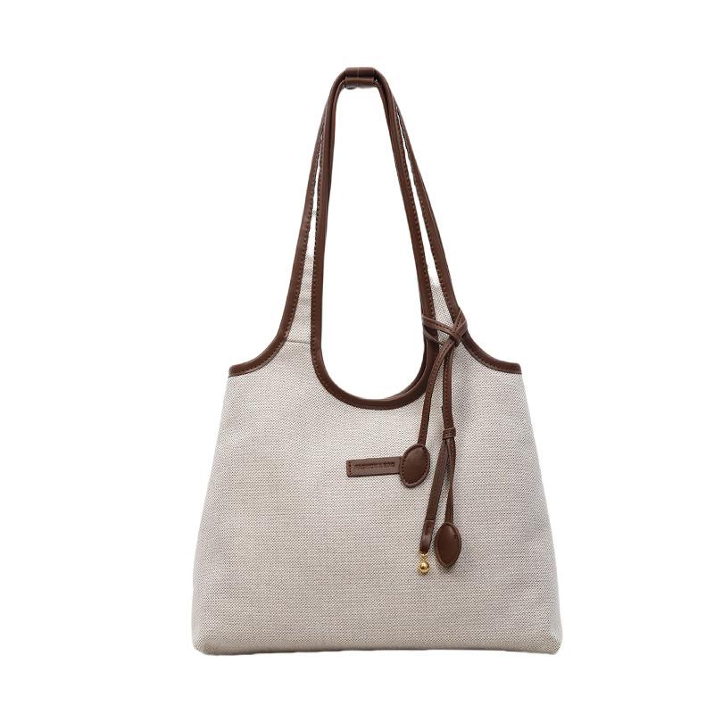 Simple and Fashionable College Student Shoulder Canvas Bag New Casual Simple Large-capacity Commuter Tote Bag