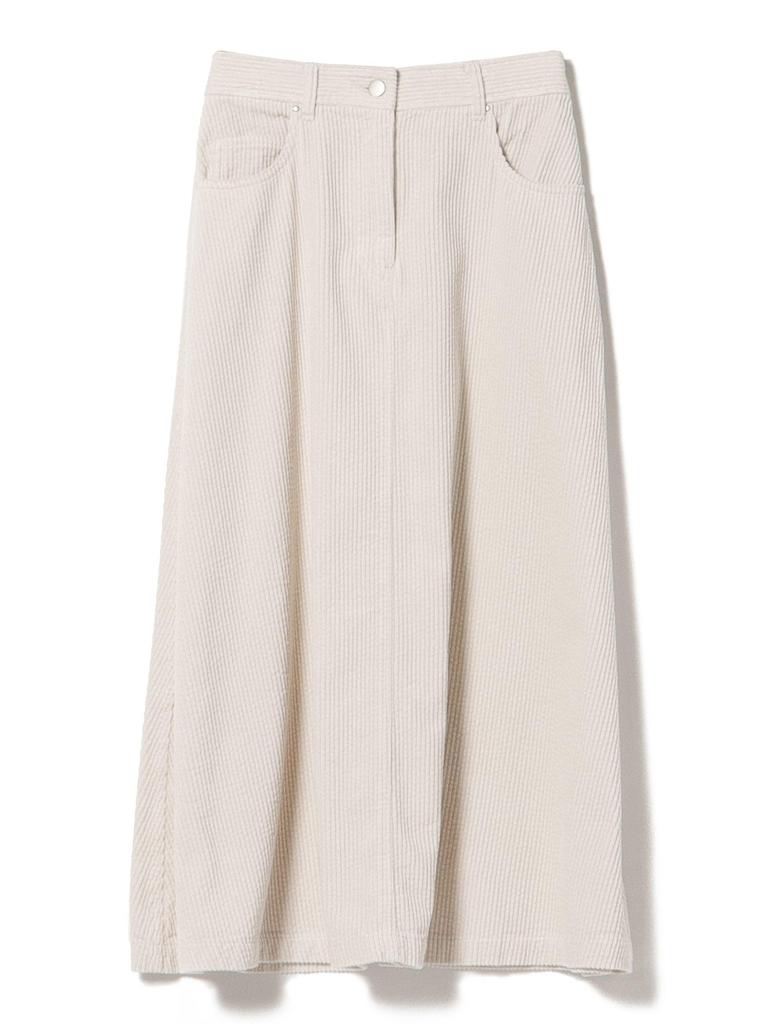 Beams Heart Corduroy Flared Size S Women's Skirt, LT.BEIGE,