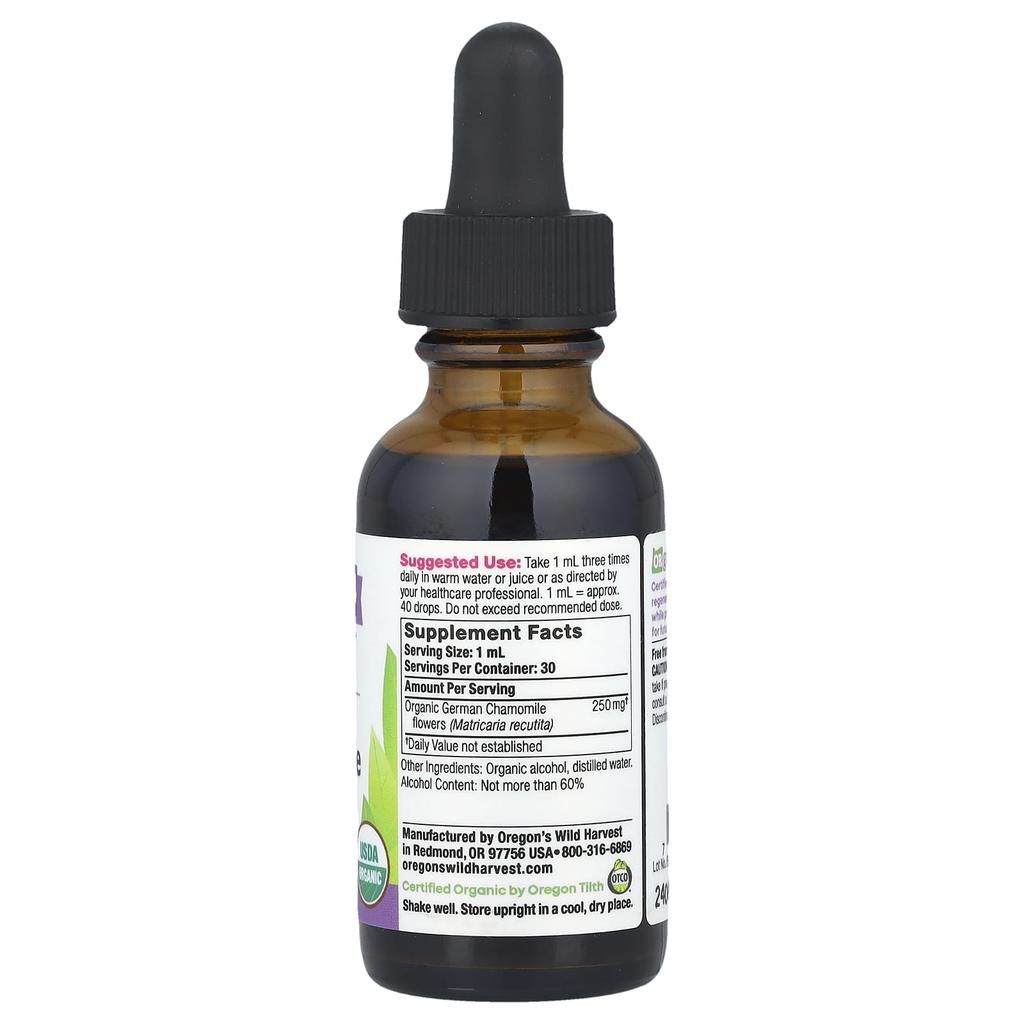 Oregon's Wild Harvest Organic Chamomile Flower Extract, 30 Ml (1 Fl Oz)