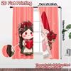 2D Flat Printing  JIT 2pcs   Curtains (Without Rod) Gnome Love Fashionable Popular Curtains Versatile Durable Polyester Curtains