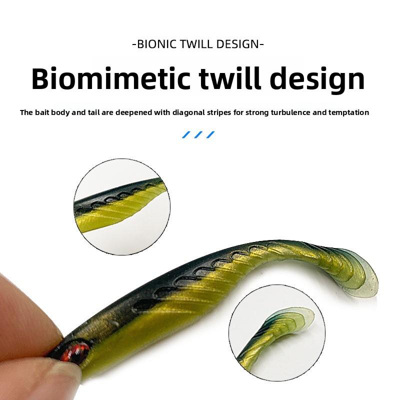 Luya Bait Artificial Soft Bait Fish T-Tail 3D Fish-Eye Lead Hook Crank Hook Light Seawater Pop Bass