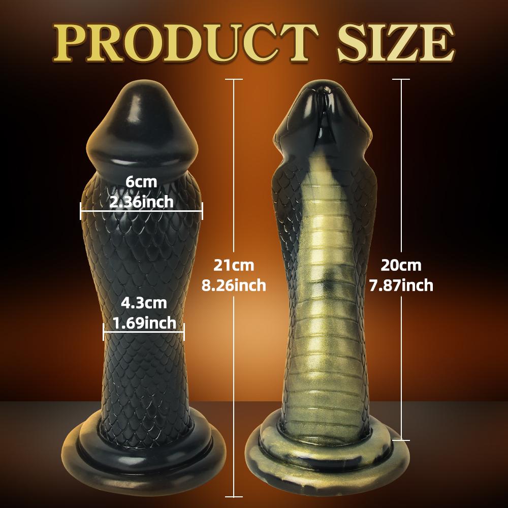 Symulowany Penis Czarno-Złoty Czarny Wąż Mamba Dildo Masturbator Waginalny Masażer Waginalny Drażnienie Analne Mocna Przyssawka Ręczny Dorosły Zabawka Seksualna