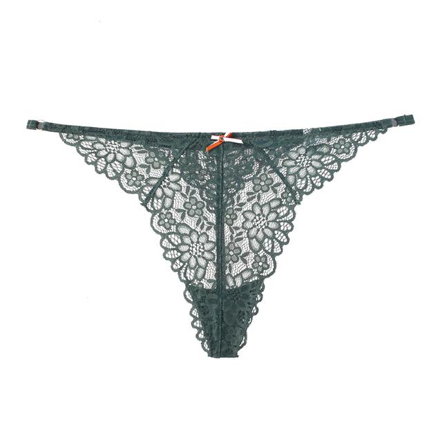 TERMEZY Women Sexy Amazing Panties Low-waist Lace Underwear Female G String Thong Temptation Bow T-back Transparent Lingerie